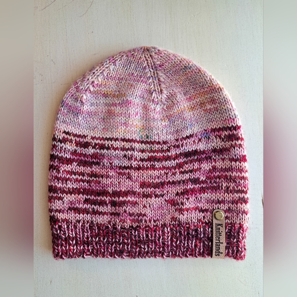 Hand Knit Beanie Hat Stocking Cap Luxury Premium Merino Cashmere Wool Multicolor